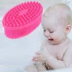 Silikonbabys sensörlü, antrenman fırça başlığı, saç çamaşır makinesi tarağı, mavi, banyo masajı, dokunma hissi (gül kırmızısı)