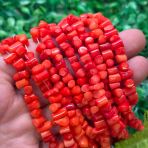 Silindir Çubuk Doğal Açık Kırmızı Mercan Taşı 4X8 Mm
