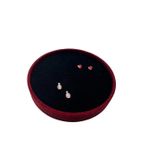 Silindir Model Süet Kumaş 20/20 Cm Batırmalı Siyah-Kırmızı Küpe-Piercing Tablası