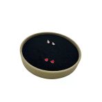 Silindir Model Süet Kumaş 20/20 Cm Batırmalı Siyah Küpe-Piercing Tablası