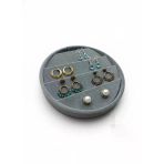 Silindir Model Süet Kumaş 20/20 Cm Gri Küpe-Piercing Tablası