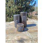 Silindir Mum Siyah 3 Lü Büyük Set - Çap 10,5 Cm Boylar 15-20-25 Cm