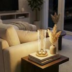 Silindirik Kristal Nokta Model Led Masa Lambası – Gold Tabanlı, Dokunmatik, 3 Renk Işık Modlu, Şarjlı Modern Dekoratif G