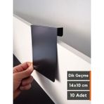 Silinebilir Karatahta Siyah Etiket Ürün Fiyat Etiketi Dik Geçme 18MM - 20MM Kalınlık Asılabilir Takılabilir Etiket Dekoratif Vitrin Raf Etiketi - 10 Adet - 14x10 cm (Dikey)