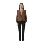 Silk And Cashmere Chloe Ipek Kaşmir Düğmesiz Hırka, Kahverengi, L