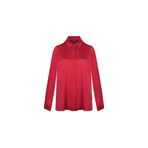 Silk And Cashmere Koyu Fuşya Saf Ipek Audrey Uzun Kollu Gömlek, Koyu Fuşya, M