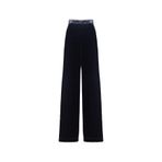 Silk and Cashmere Paris İpekli Kadife Pantolon, M, B261C393001, Siyah, Kadın
