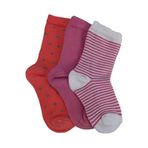 Silk & Blue Pembe Gri 3'lü Kız Çocuk Soket Çorap