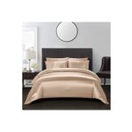Silk Cocoon Bej Ipek Dokulu Pamuk Saten Nevresim Takımı 4 Parça Çift Kişilik 160x200cm Lastikli Çarşaf Dahil