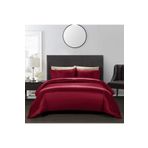 Silk Cocoon Bordo Ipek Dokulu Pamuk Saten Nevresim Takımı 4 Parça Çift Kişilik 160x200cm Lastikli Çarşaf Dahil