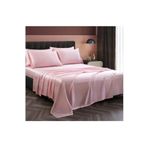 Silk Cocoon İpek Dokulu Pembe Pamuk Saten 4 Parça Çift Kişilik Nevresim Takımı