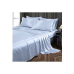 Silk Cocoon Mavi Ipek Dokulu Pamuk Saten Nevresim Takımı 4 Parça Çift Kişilik 160x200cm Lastikli Çarşaf Dahil