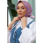 Silk Home 11397-18 Somon Yaprak Desenli Tivil İpek Eşarp