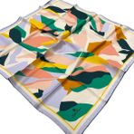 Silk Home 11398-01 Lila-Yeşil Desenli Sura İpek Eşarp