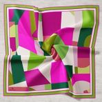 Silk Home 11404-25 Pembe-Yeşil Tivil İpek Eşarp