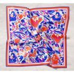 Silk Home 11405-21 Saks Mavi-Somon Desenli Tivil İpek Eşarp