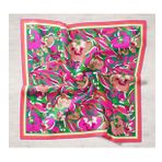 Silk Home 11405-28 Somon-Fuşya Desenli Tivil İpek Eşarp
