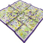 Silk Home 11405-88 Lila-Soft Yeşil Desenli Tivil İpek Eşarp