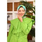 Silk Home 11406-50 Mint Yeşili- Pudra Yaprak Desen Tivil İpek Eşarp