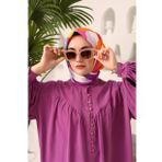 Silk Home 11408-02 Mor-Beyaz Çiçek Desen Tivil İpek Eşarp