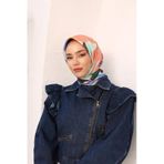 Silk Home 11408-04 Kahverengi-Yeşil Çiçek Desen Tivil İpek Eşarp