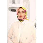 Silk Home 11408-36 Mor-Pudra Çiçek Desen Tivil İpek Eşarp