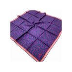 Silk Home 11412-08 Mor-Petrol Yeşili Çiçek Desenli Tivil İpek Eşarp