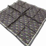 Silk Home 11413-12 Gümüş-Mor Geometrik Desenli Tivil İpek Eşarp