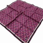 Silk Home 11413-46 Mürdüm-Pembe Geometrik Desenli Tivil İpek Eşarp
