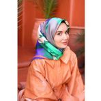 Silk Home 11425-05 Mor Yeşil Karma Desen Tivil İpek Eşarp