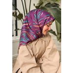 Silk Home 11432-04 Mürdüm Desenli Tivil İpek Eşarp