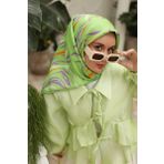Silk Home 11432-06 Fıstık Yeşili Desenli Tivil İpek Eşarp