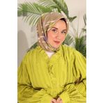 Silk Home 11432-44 Vizon Fıstık Yeşili Desenli Tivil İpek Eşarp