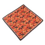 Silk Home 73055-43 Siyah Kırmızı Turuncu Çiçek Desen Soft Eşarp