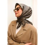 Silk Home Desenli Shiny Eşarp - 8647 - Küllü Kahve