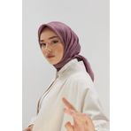 Silk Home Desenli Shiny Eşarp - - Koyu Gül Kurusu 8647