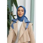 Silk Home Düz Renk Twill Eşarp - İndigo - 90 x 90 cm