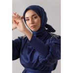 Silk Home Düz Renk Twill Eşarp - Lacivert - 90 x 90 cm