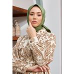 SİLK HOME DÜZ TWILL EŞARP - Çimen Yeşili