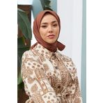 SİLK HOME DÜZ TWILL EŞARP - Kahve