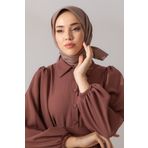 SİLK HOME DÜZ TWILL EŞARP - Vizon