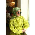 Silk Home Eflatun Yeşil Karma Desen Tivil İpek Eşarp 11424-63