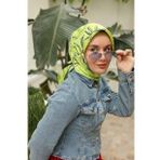Silk Home Fıstık Yeşil Desenli Tivil İpek Eşarp 11433-24