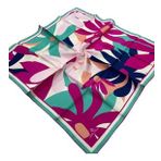 Silk Home Fuşya-Su Yeşili Çiçek Desenli Tivil İpek Eşarp 11408-635