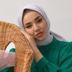 Silk Home Gümüş Düz Renk Twill Eşarp