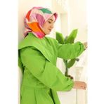 Silk Home Pembe Desenli Sura İpek Eşarp 11398-23