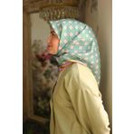 Silk Home Pembe Fıstık Yeşili Karma Desen Tivil İpek Eşarp Ist11424-70