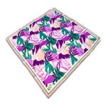 Silk Home Pudra-Mor Yaprak Desen Tivil İpek Eşarp 11406-5697