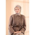 Silk Home Soft Eşarp 73095-04 - Sütlü Kahverengi - Kahverengirengi - Hardal - 90 x 90 cm