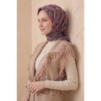 Silk Home Soft Eşarp Geometrik Pudra Vizon 90x90